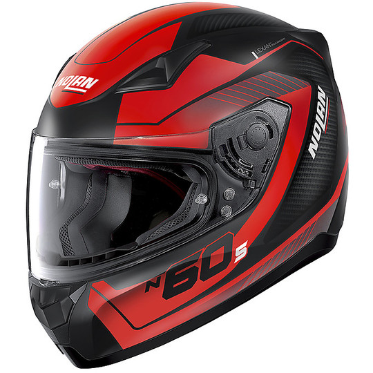 Integral Motorcycle Helmet Nolan N60.5 VELES 067 Black Matt Red