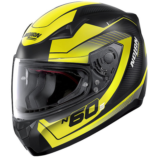 Integral Motorcycle Helmet Nolan N60.5 VELES 068 Black Matt Yellow