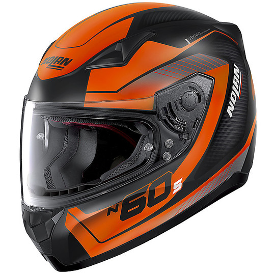 Integral Motorcycle Helmet Nolan N60.5 VELES 069 Black Matt Orange