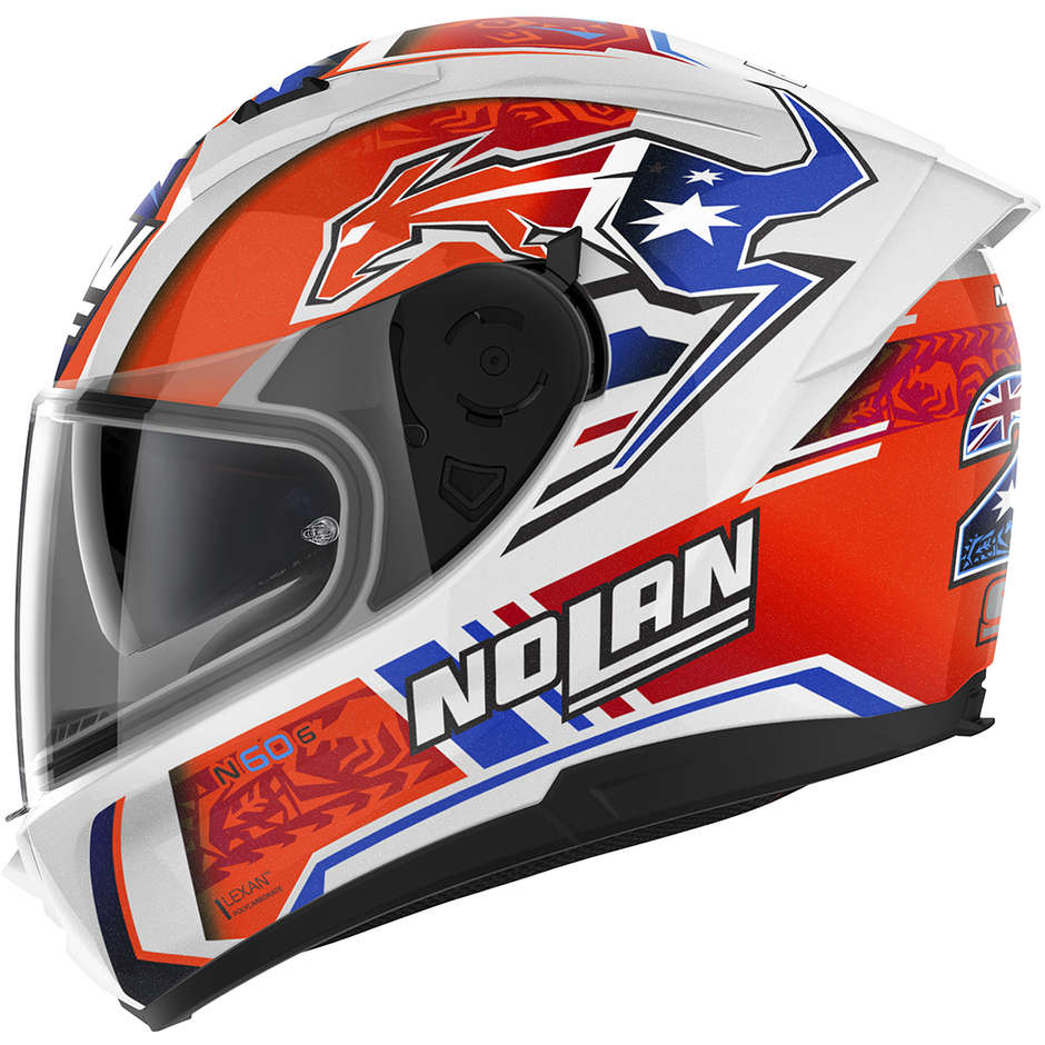 Integral Motorcycle Helmet Nolan N60.6 GEMINI REPLICA 050 C. Stoner Glossy White