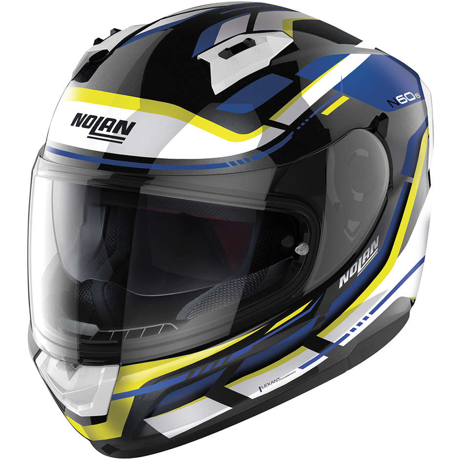 Integral Motorcycle Helmet Nolan N60-6 LANCER 064 White Blue Yellow