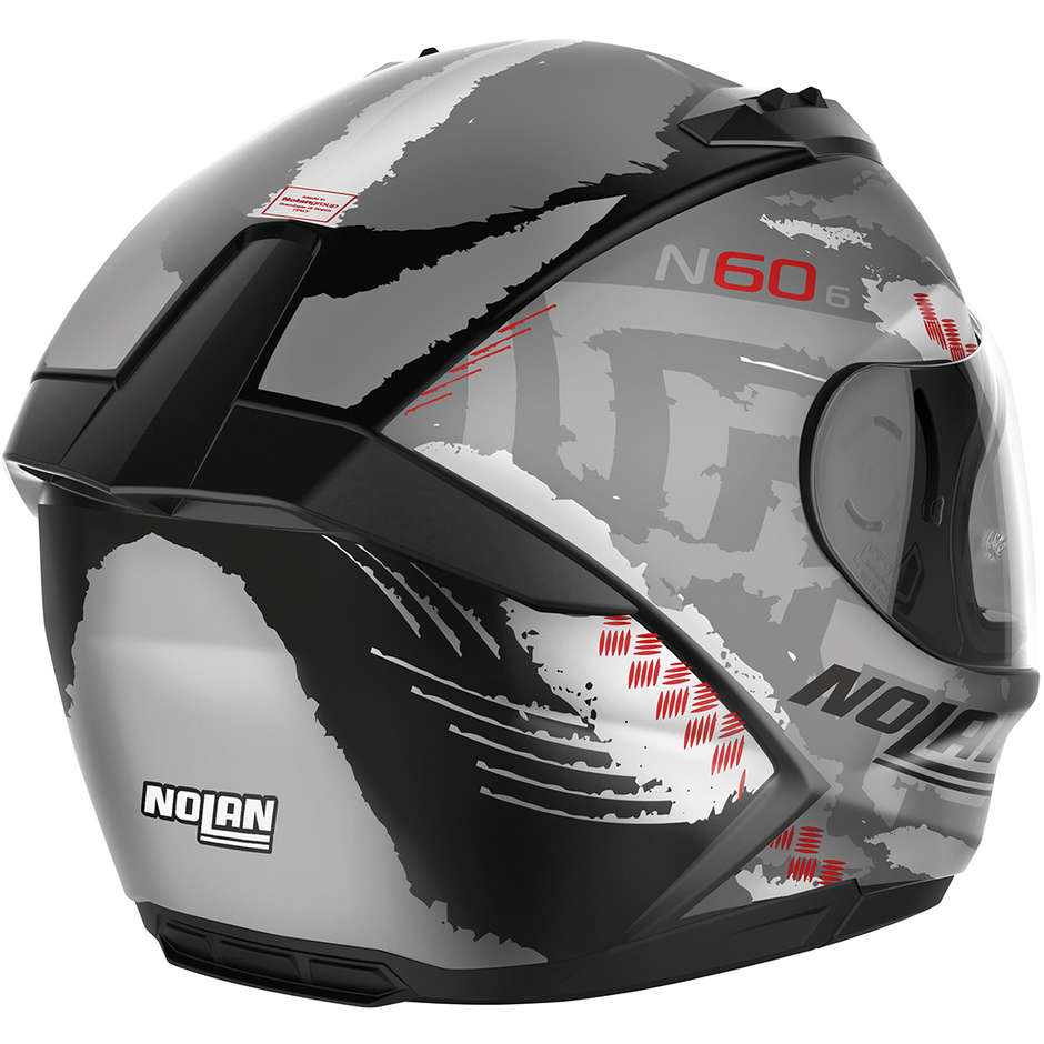 Integral Motorcycle Helmet Nolan N60-6 WHEELSPIN 058 Matt Black Red