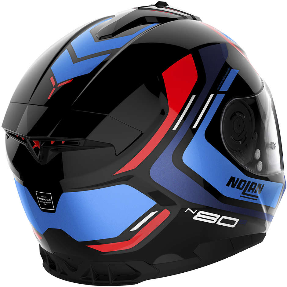 Integral Motorcycle Helmet Nolan N80.8 ALLY N-Com 043 Blue Red Glossy