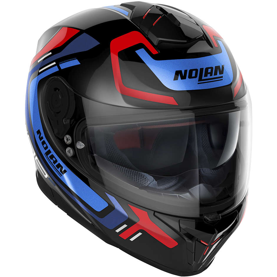Integral Motorcycle Helmet Nolan N80.8 ALLY N-Com 043 Blue Red Glossy