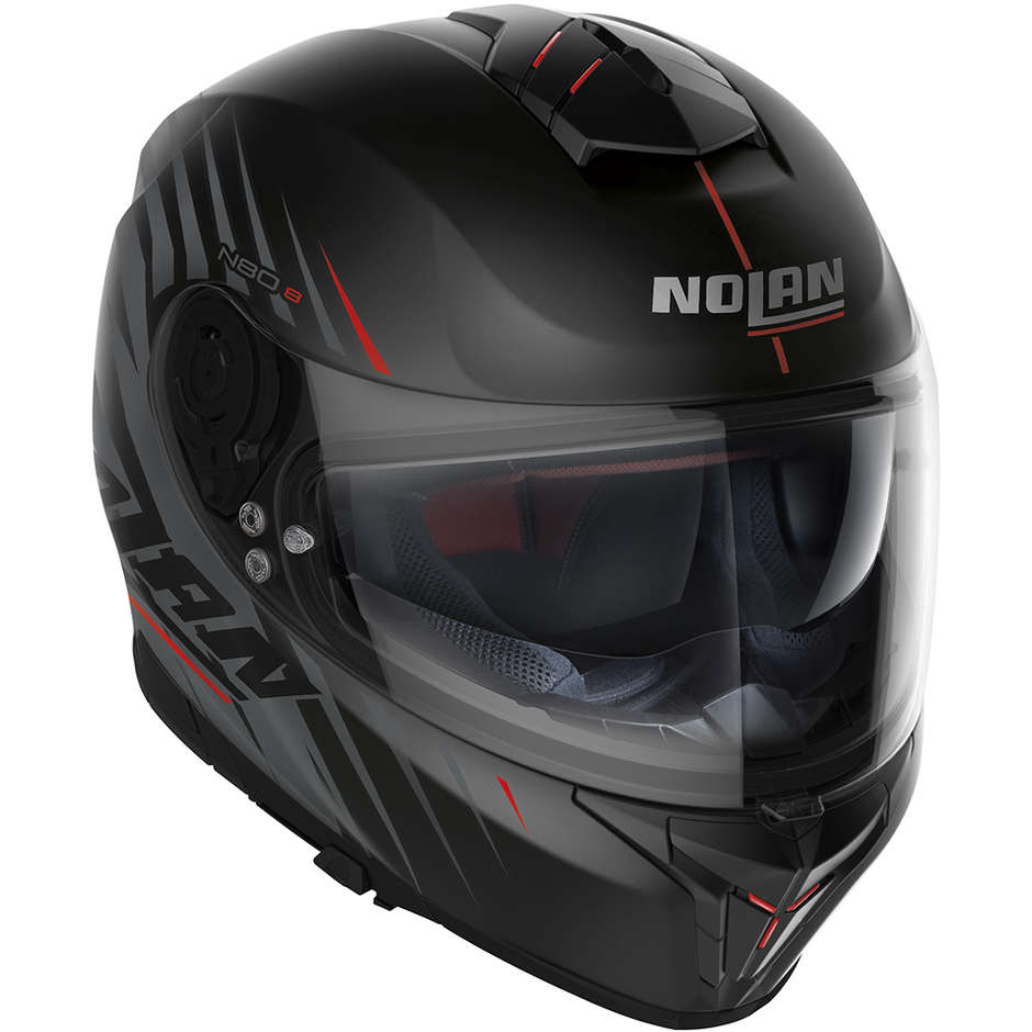 Integral Motorcycle Helmet Nolan N80-8 KOSMOS N-Com 063 Matt Black Gray