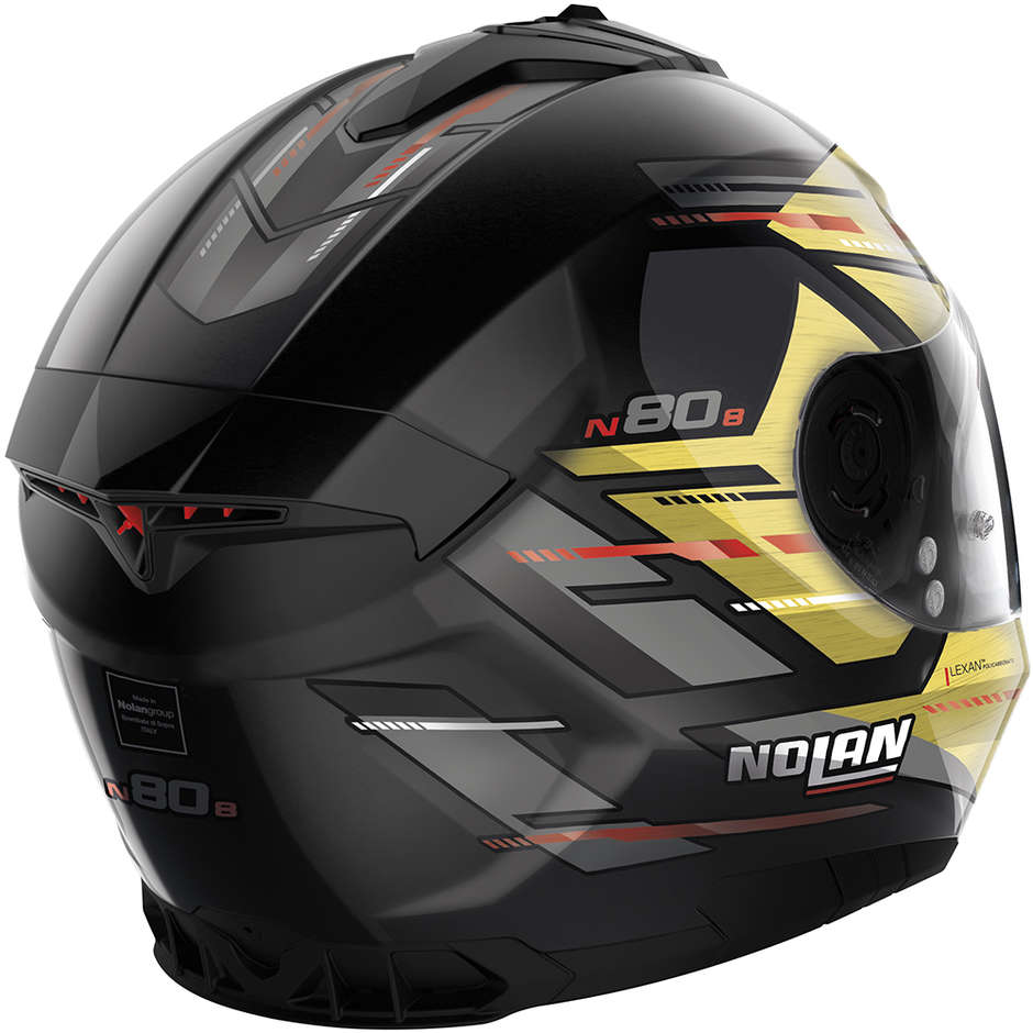 Integral Motorcycle Helmet Nolan N80-8 METEOR N-Com 069 Black Yellow