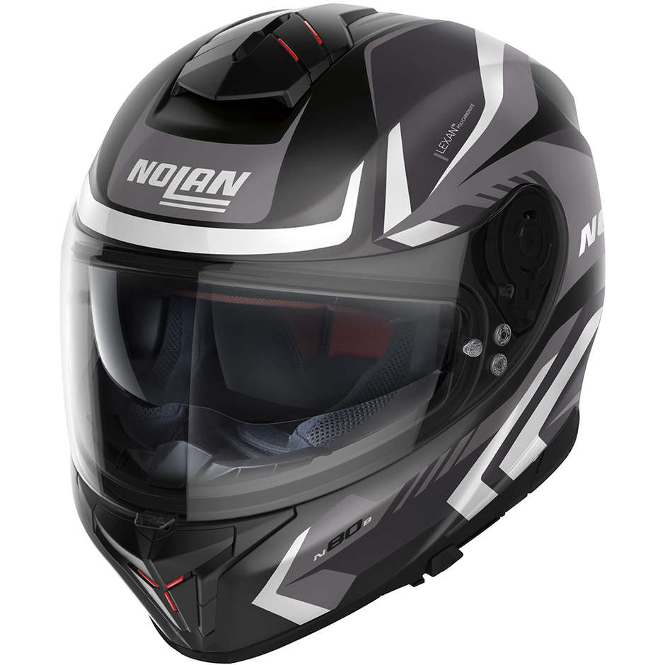 Integral Motorcycle Helmet Nolan N80-8 RUMBLE N-Com 058 Black Matt White