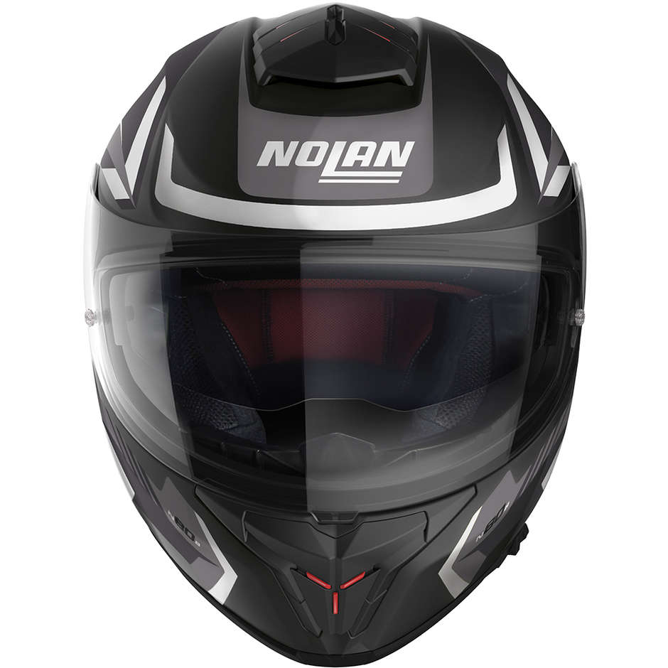 Integral Motorcycle Helmet Nolan N80-8 RUMBLE N-Com 058 Black Matt White