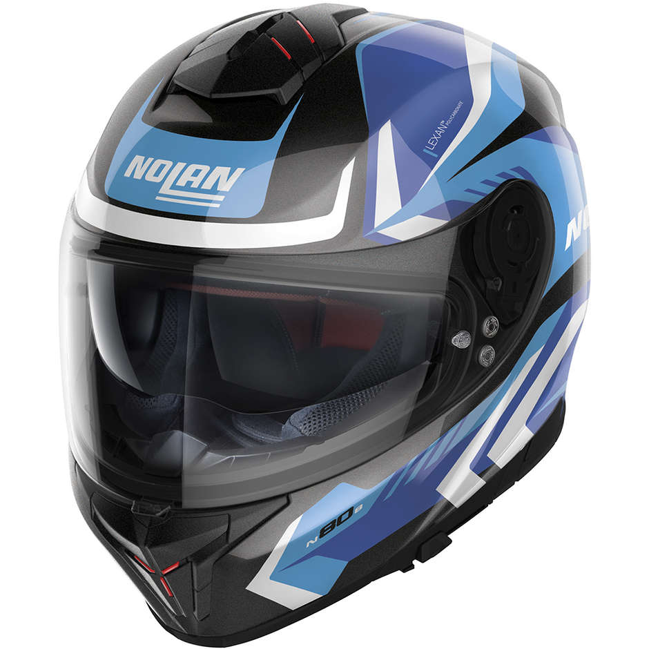 Integral Motorcycle Helmet Nolan N80-8 RUMBLE N-Com 060 Black Blue