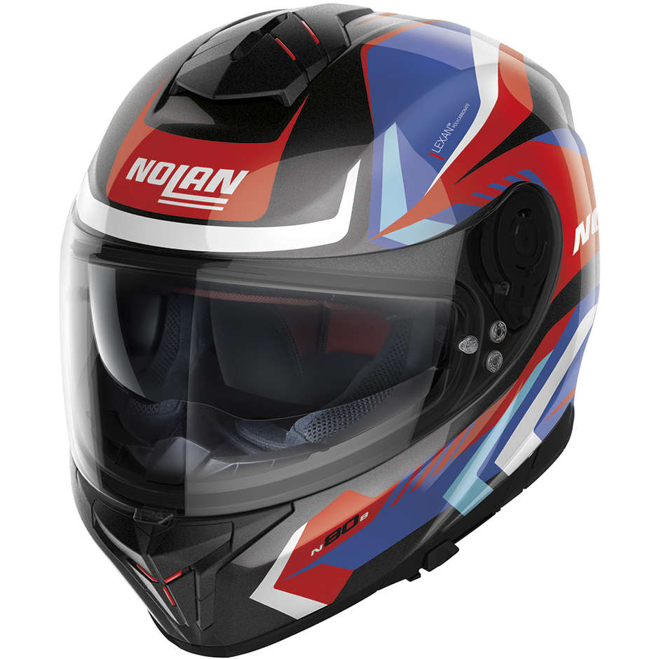Integral Motorcycle Helmet Nolan N80-8 RUMBLE N-Com 062 Black Red Blue