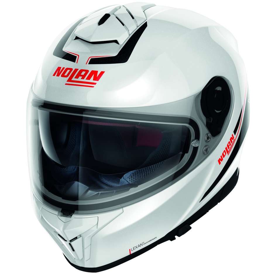 Integral Motorcycle Helmet Nolan N80.8 STAPLE N-Com 056 White Metal