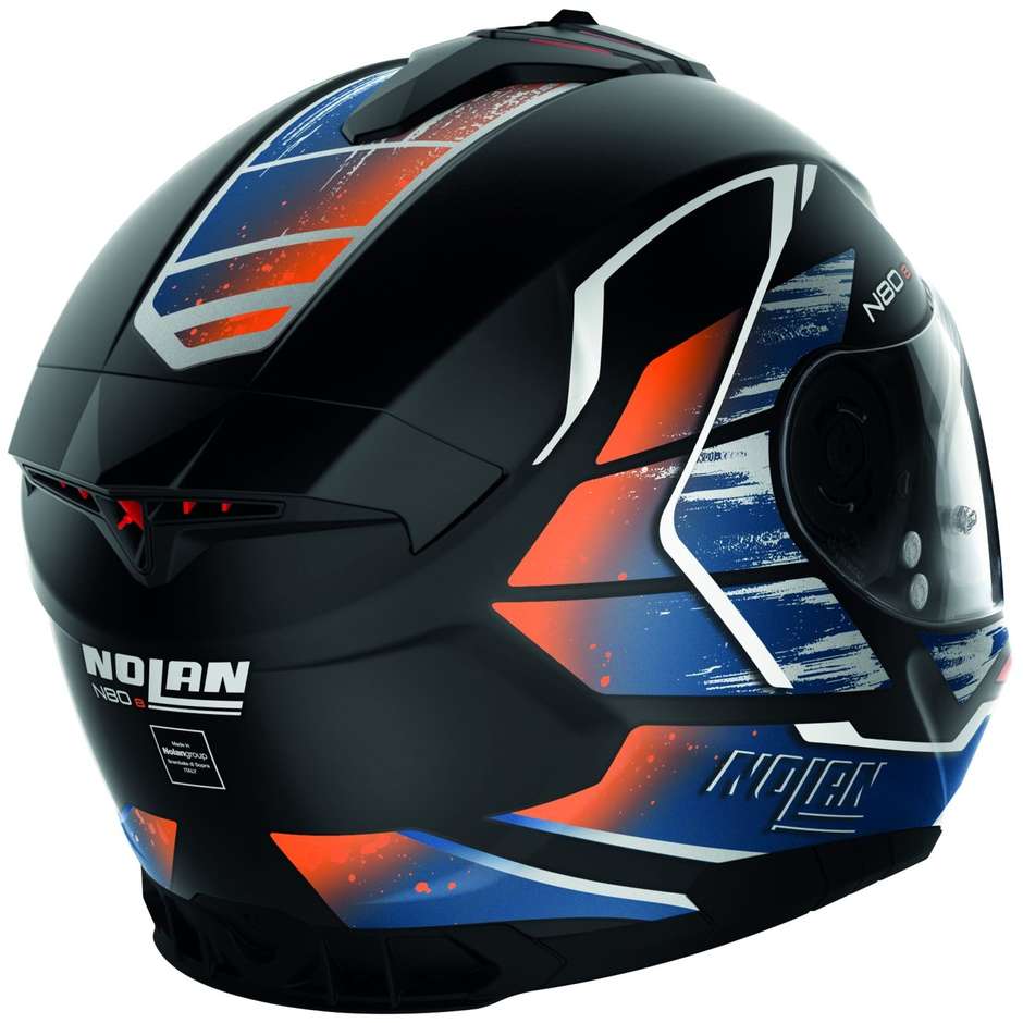 Integral Motorcycle Helmet Nolan N80.8 THUNDERBOLT N-Com 030 Orange Blue Opaque