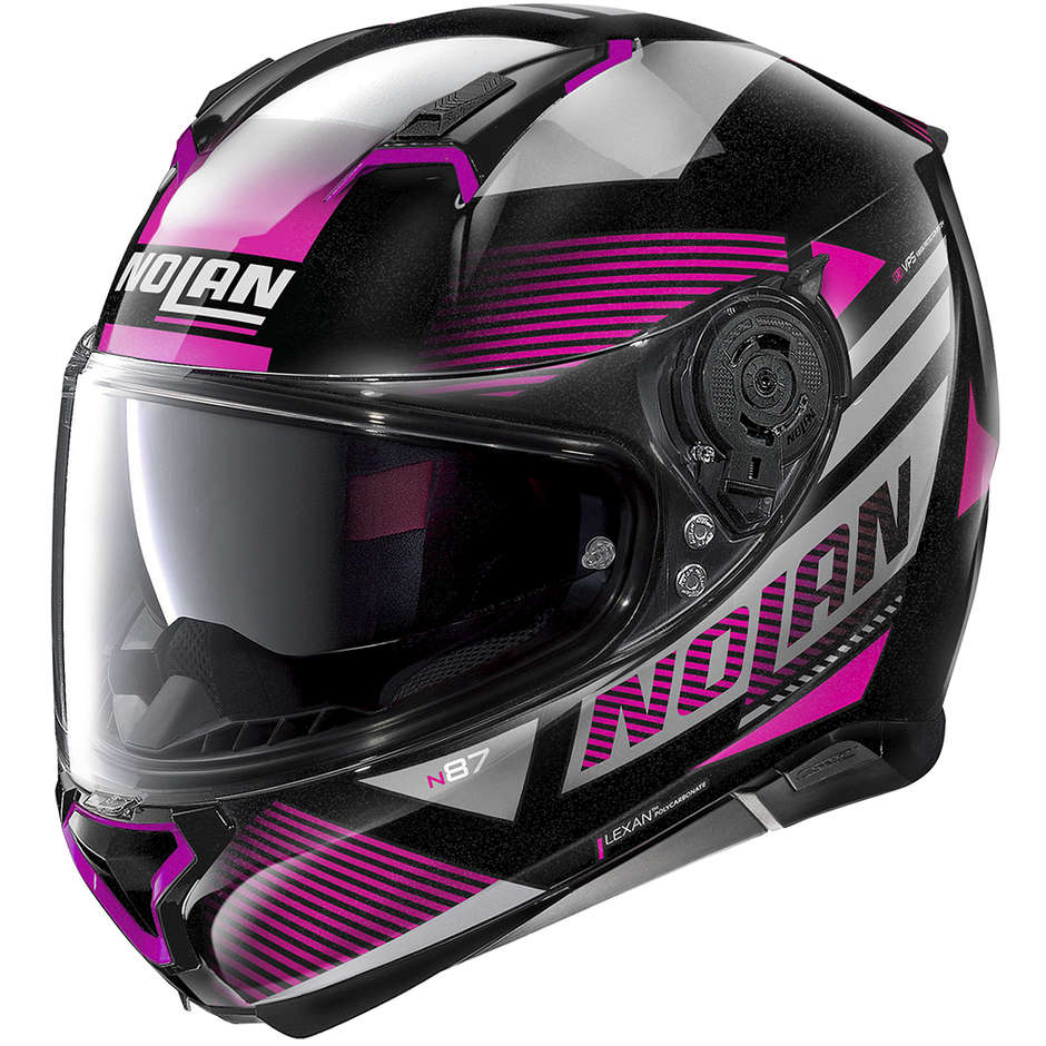 Integral Motorcycle Helmet Nolan N87 JOLT N-Com 103 Black Metal Pink