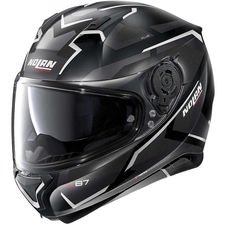 Integral Motorcycle Helmet Nolan N87 Plus OVERLAND N-Com 030 Matt Black White
