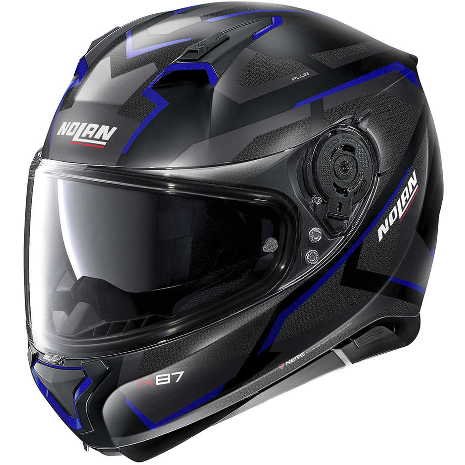 Integral Motorcycle Helmet Nolan N87 Plus OVERLAND N-Com 033 Matt Black Blue