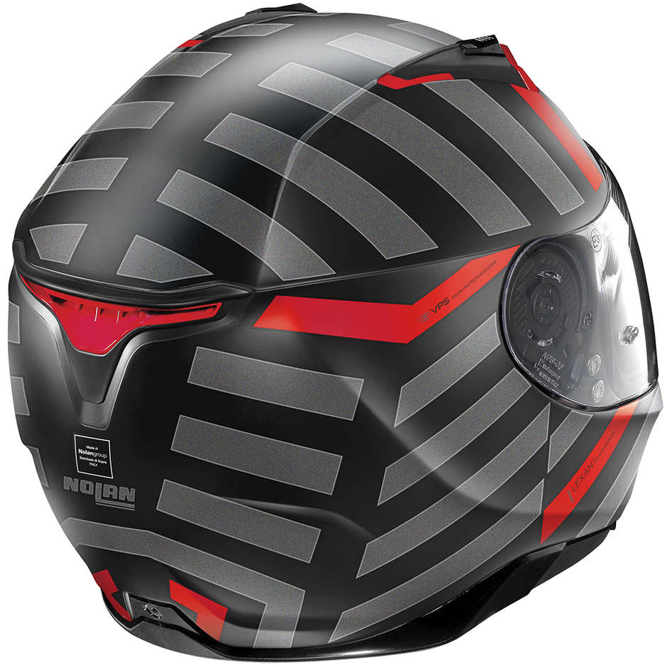 Integral Motorcycle Helmet Nolan N87 SHOCKWAVE N-Com 104 Matt Black Red