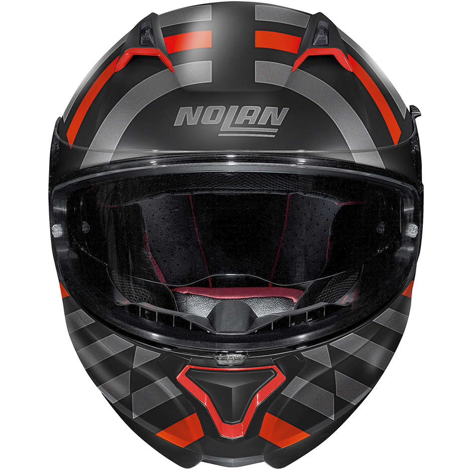 Integral Motorcycle Helmet Nolan N87 SHOCKWAVE N-Com 104 Matt Black Red