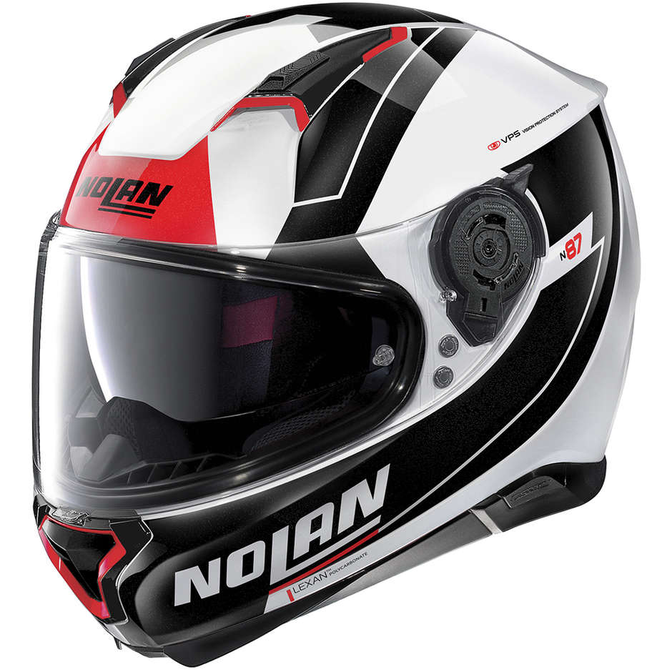 Integral Motorcycle Helmet Nolan N87 SKILLED N-Com 098 White Metal