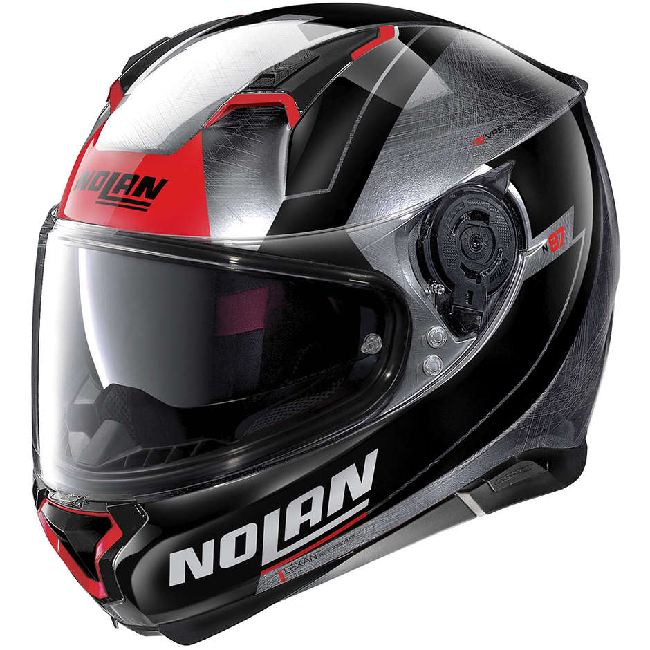 Integral Motorcycle Helmet Nolan N87 SKILLED N-Com 100 Scratched Chromed