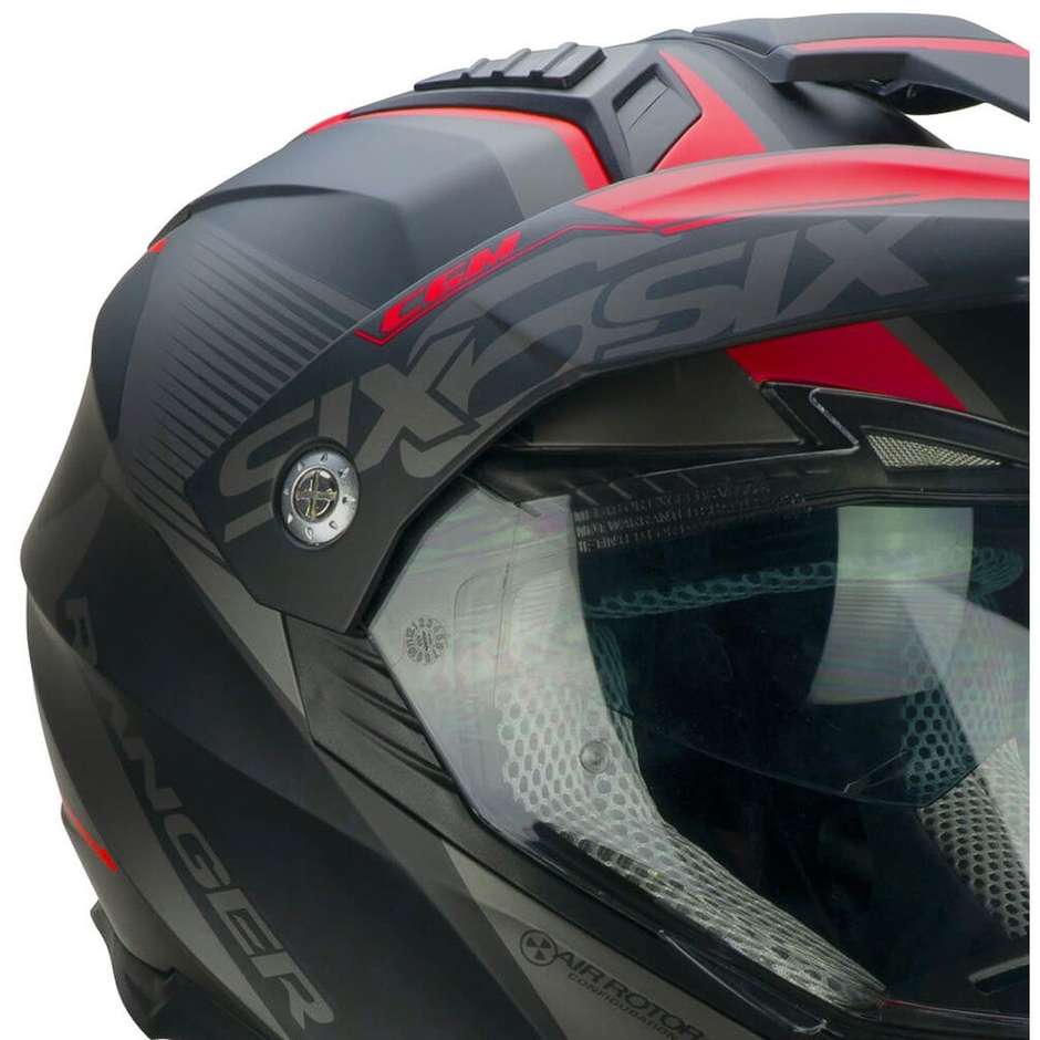 Integral Motorcycle Helmet Off Road CGM 666a TWIN RANGER Black Red Matt