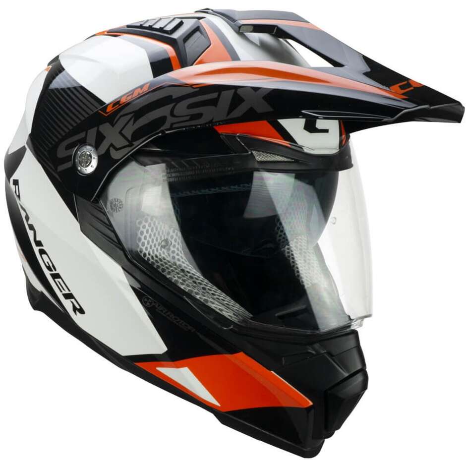 Integral Motorcycle Helmet Off Road CGM 666a TWIN RANGER White Orange