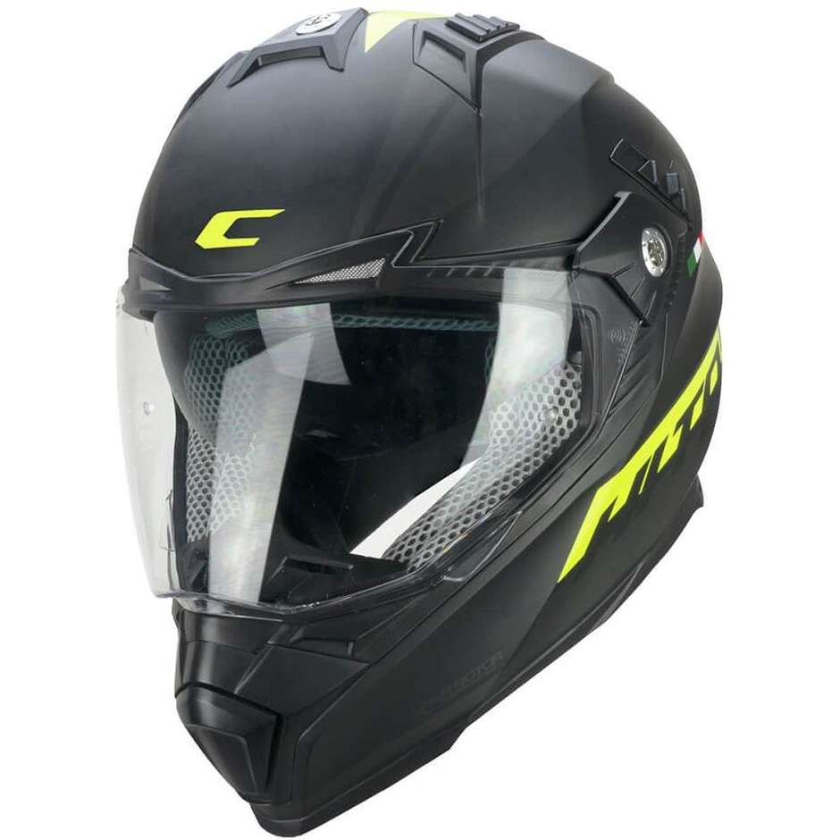 Integral Motorcycle Helmet Off Road CGM 666s TWIN HITRACK Black Yellow Fluo Matt