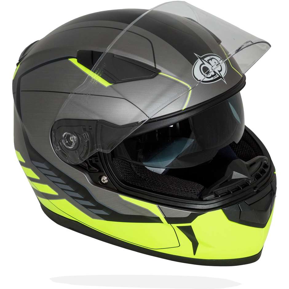 Integral Motorcycle Helmet One GT1 Double Visor Matt Yellow Titanium