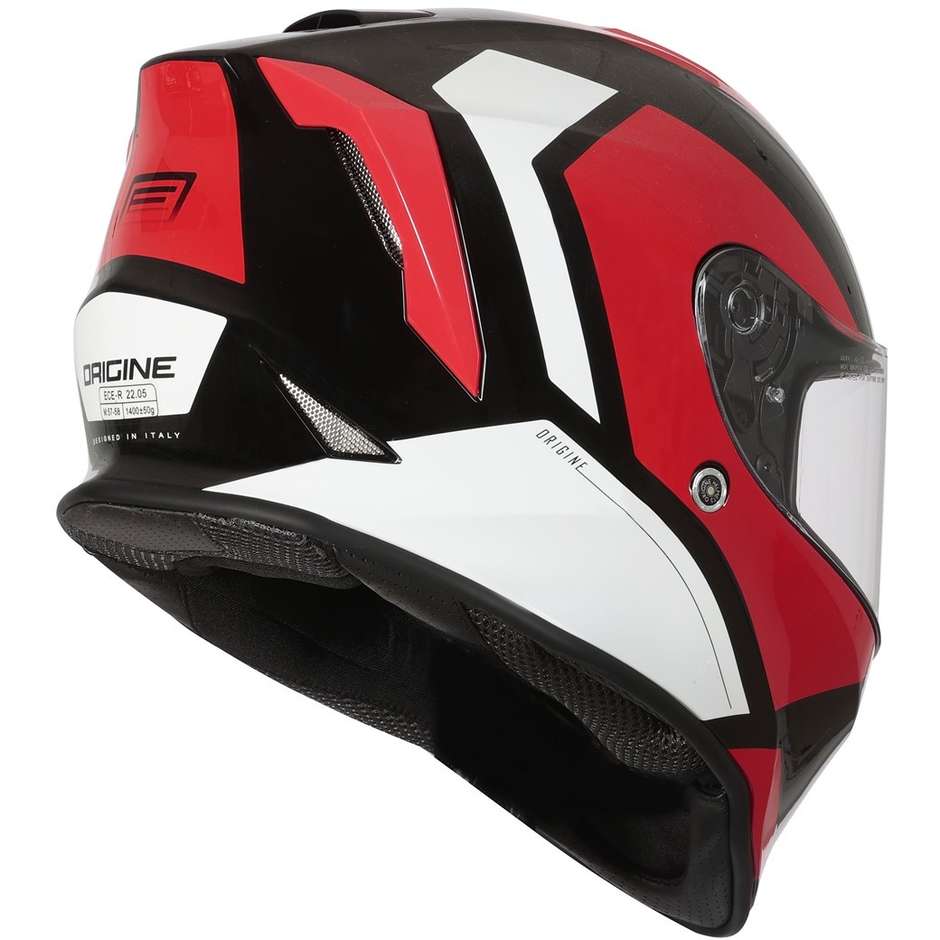 Integral Motorcycle Helmet Origin DINAMO BOLT Glossy Red Black