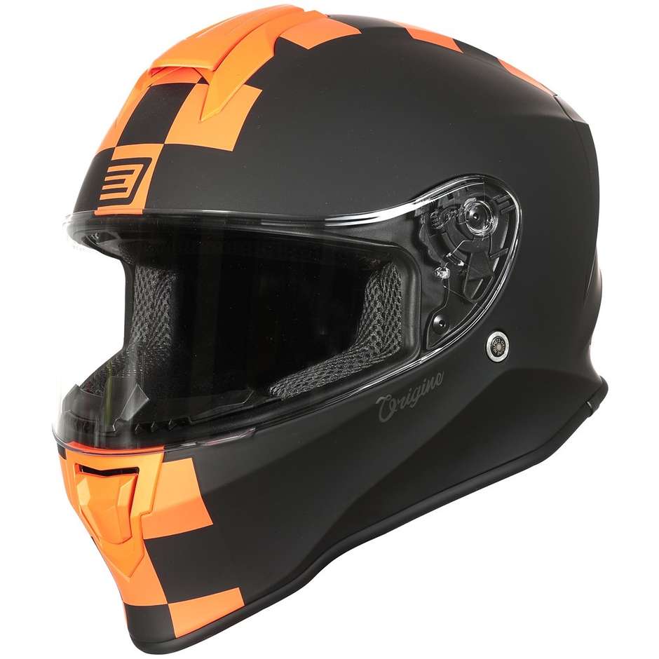 Integral Motorcycle Helmet Origin DINAMO CONTEST Matt Orange Black