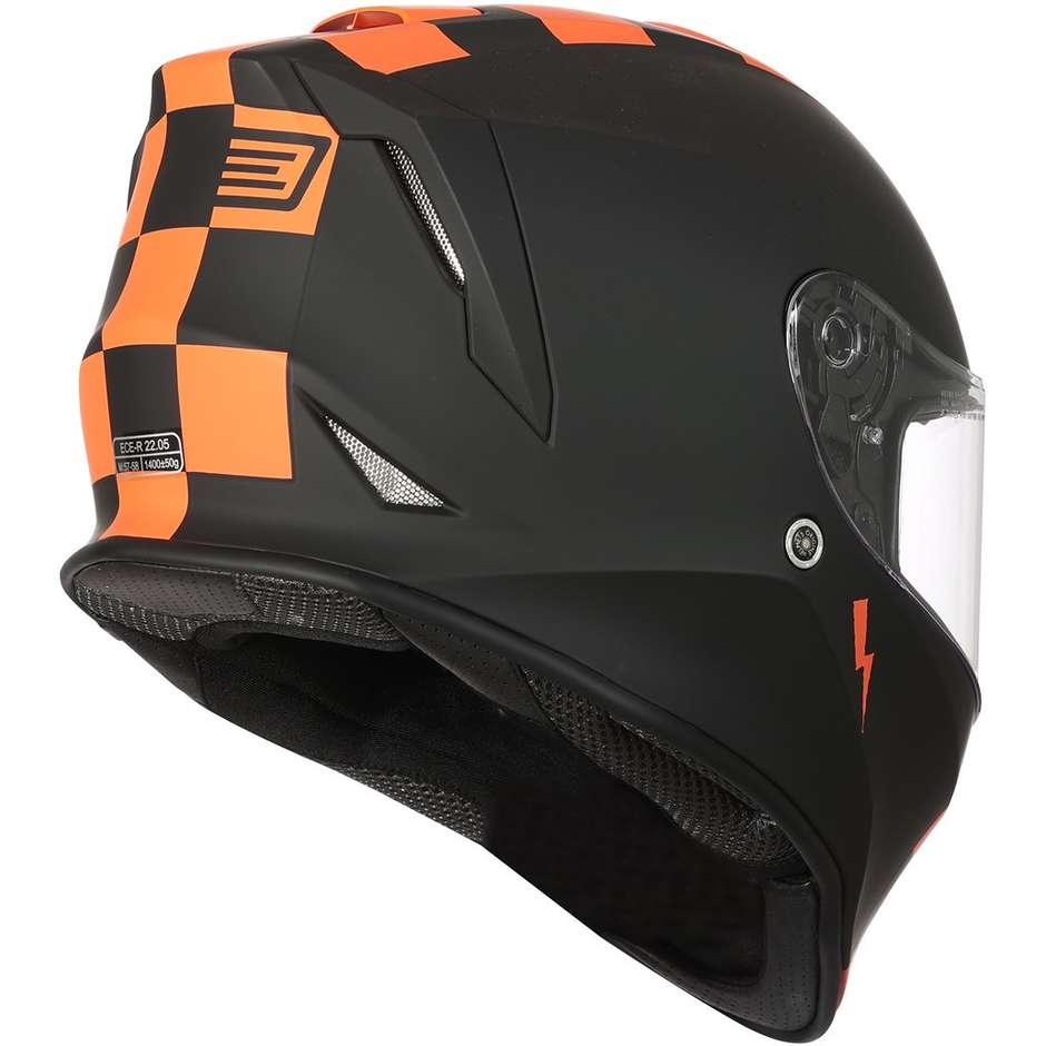Integral Motorcycle Helmet Origin DINAMO CONTEST Matt Orange Black