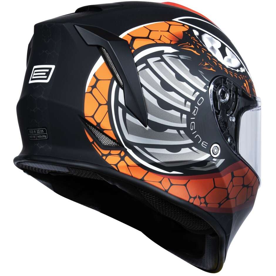 Integral Motorcycle Helmet Origin DINAMO Fighter Fluo Red Matt Black