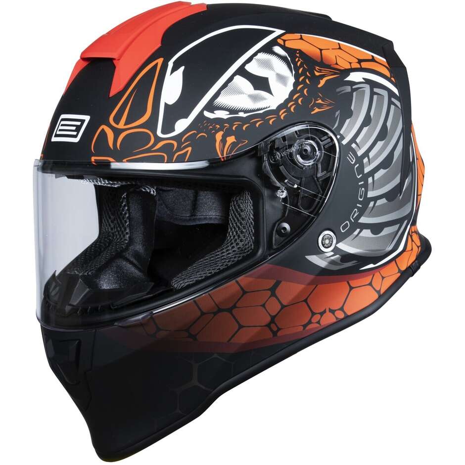 Integral Motorcycle Helmet Origin DINAMO KIDS Fighter Fluo Red Matt Black