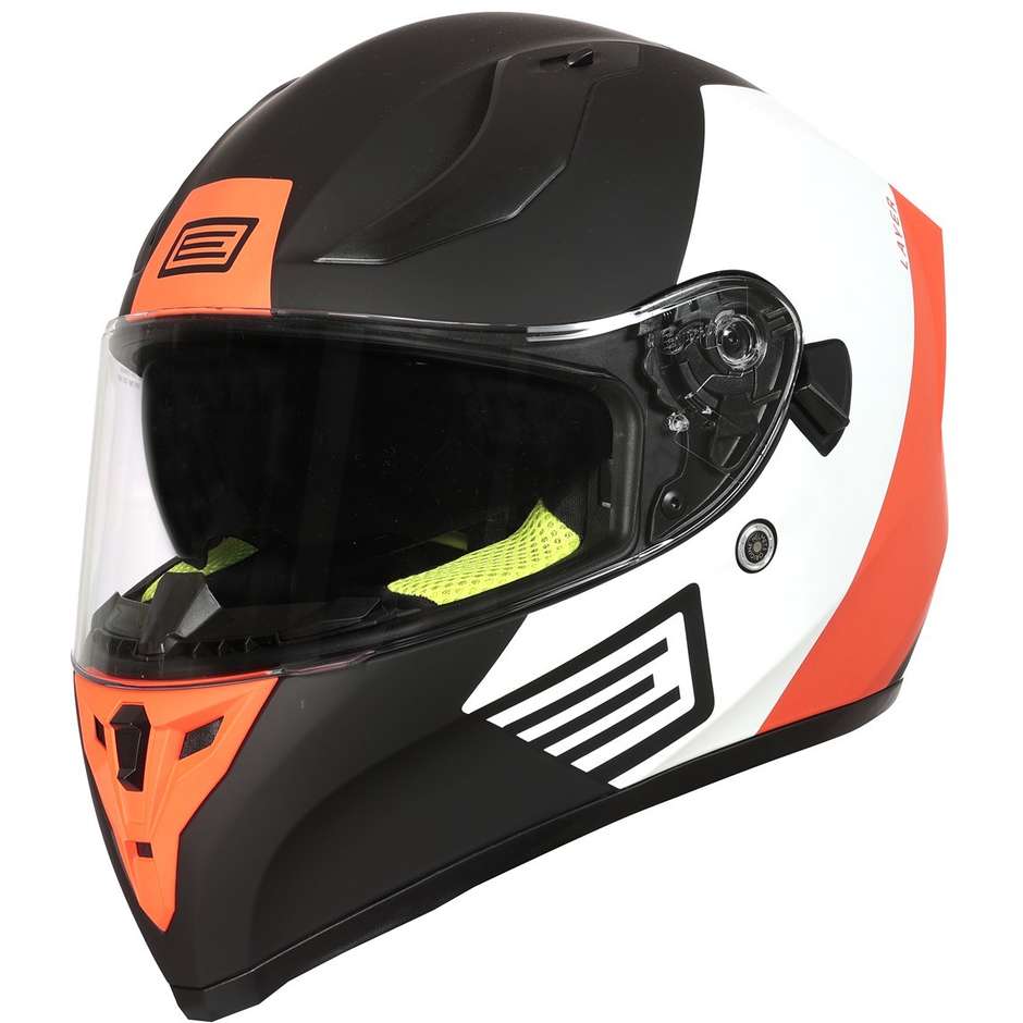 Integral Motorcycle Helmet Origin ROAD LAYER Matt Orange White Black
