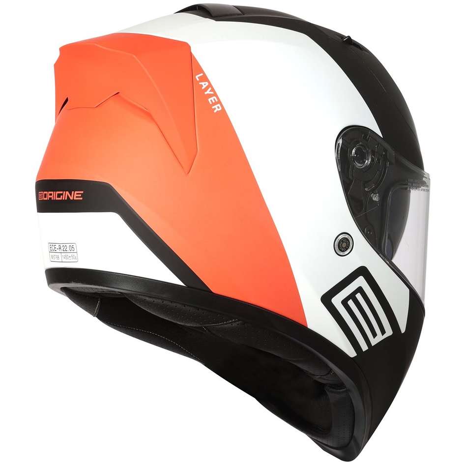 Integral Motorcycle Helmet Origin ROAD LAYER Matt Orange White Black