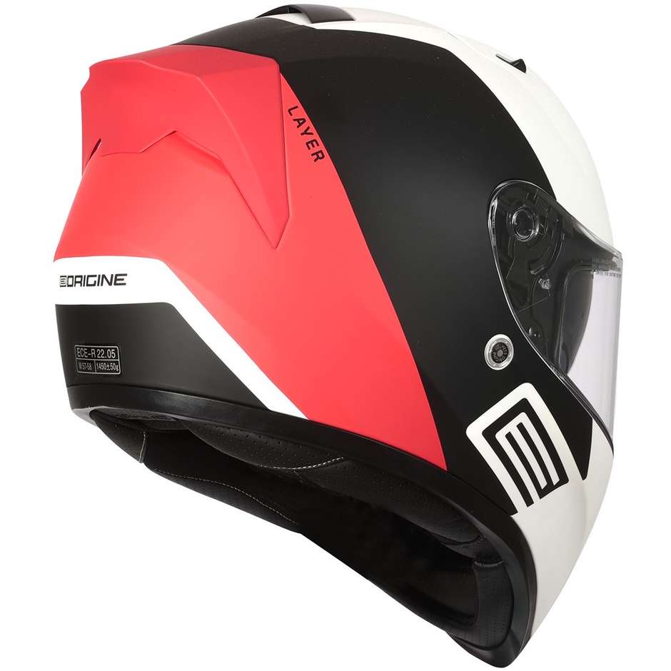 Integral Motorcycle Helmet Origin ROAD LAYER Matt Red Black White