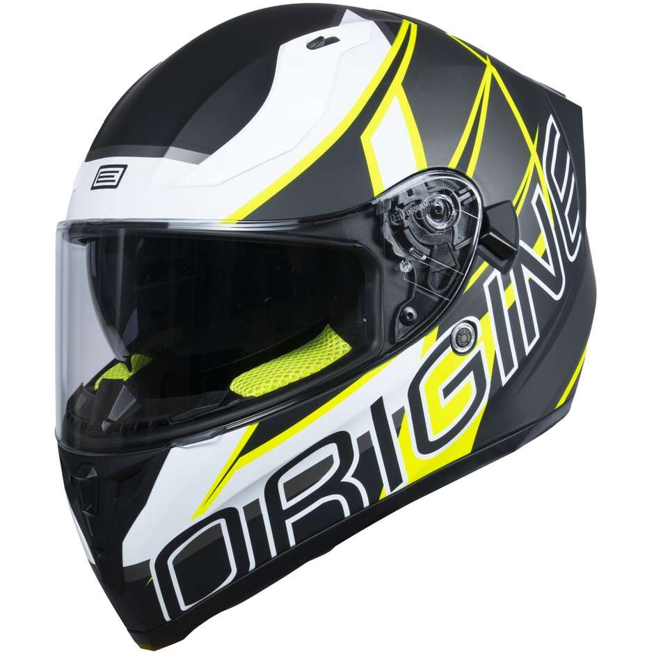 Integral Motorcycle Helmet Origin STRADA Competition Yellow Fluo Black Matt