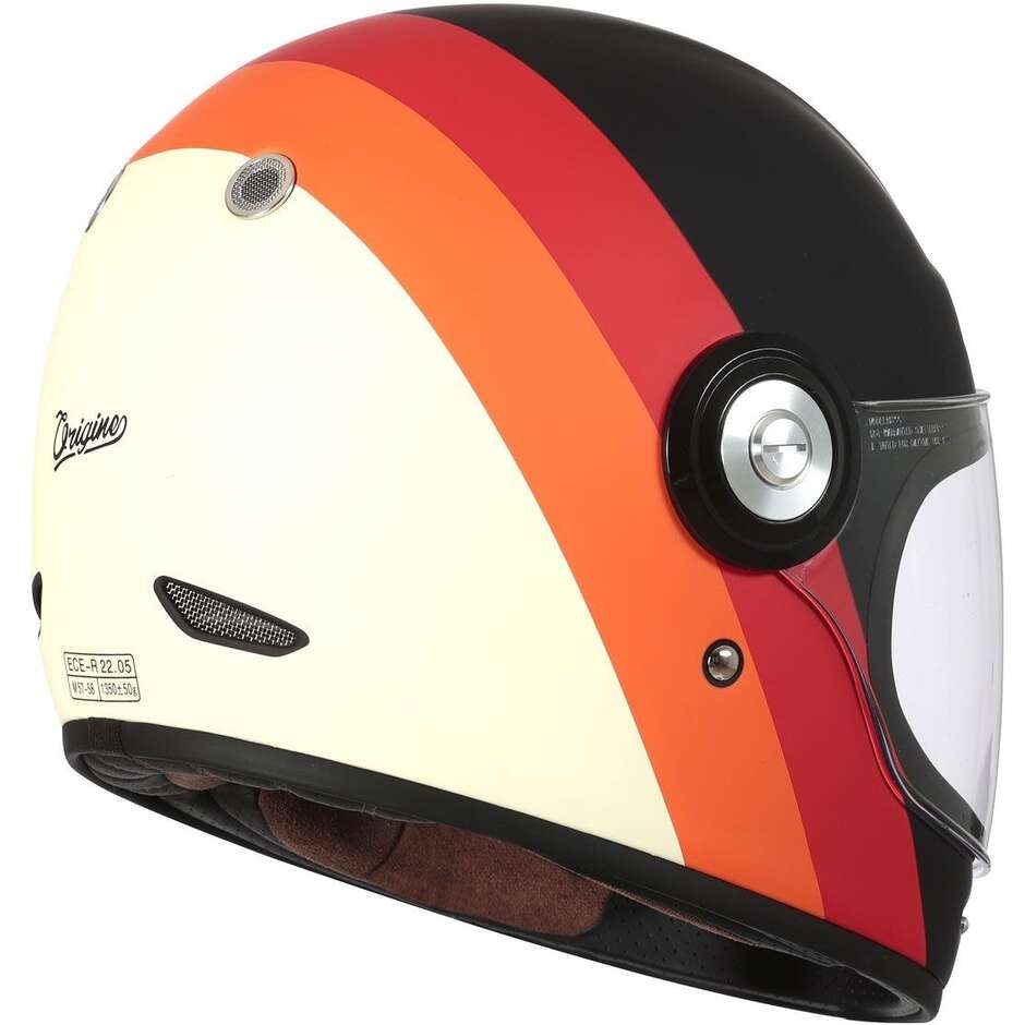 Integral Motorcycle Helmet Origin VEGA Primitive Orange Red Black Matt