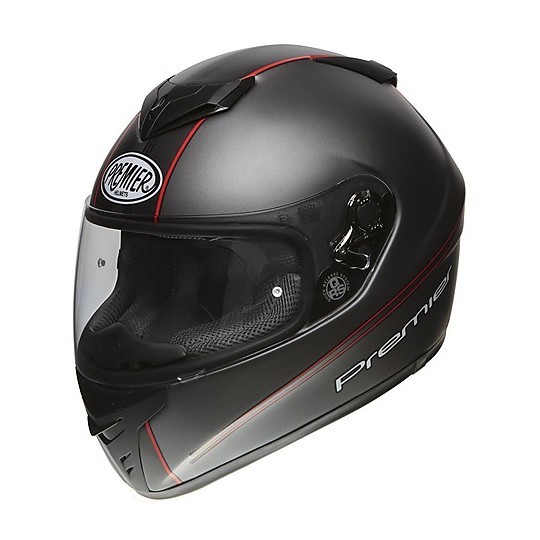 Integral Motorcycle Helmet Premier DRAGON EVO T2 17 BM Matt Black Red