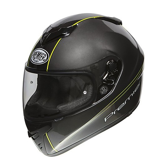 Integral Motorcycle Helmet Premier DRAGON EVO TY 17 Black Yellow Fluo
