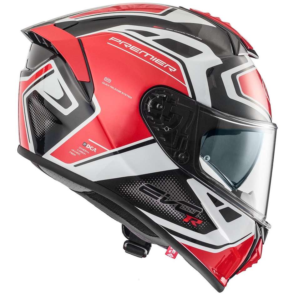 Integral Motorcycle Helmet Premier EVOLUTION RR2 White Red