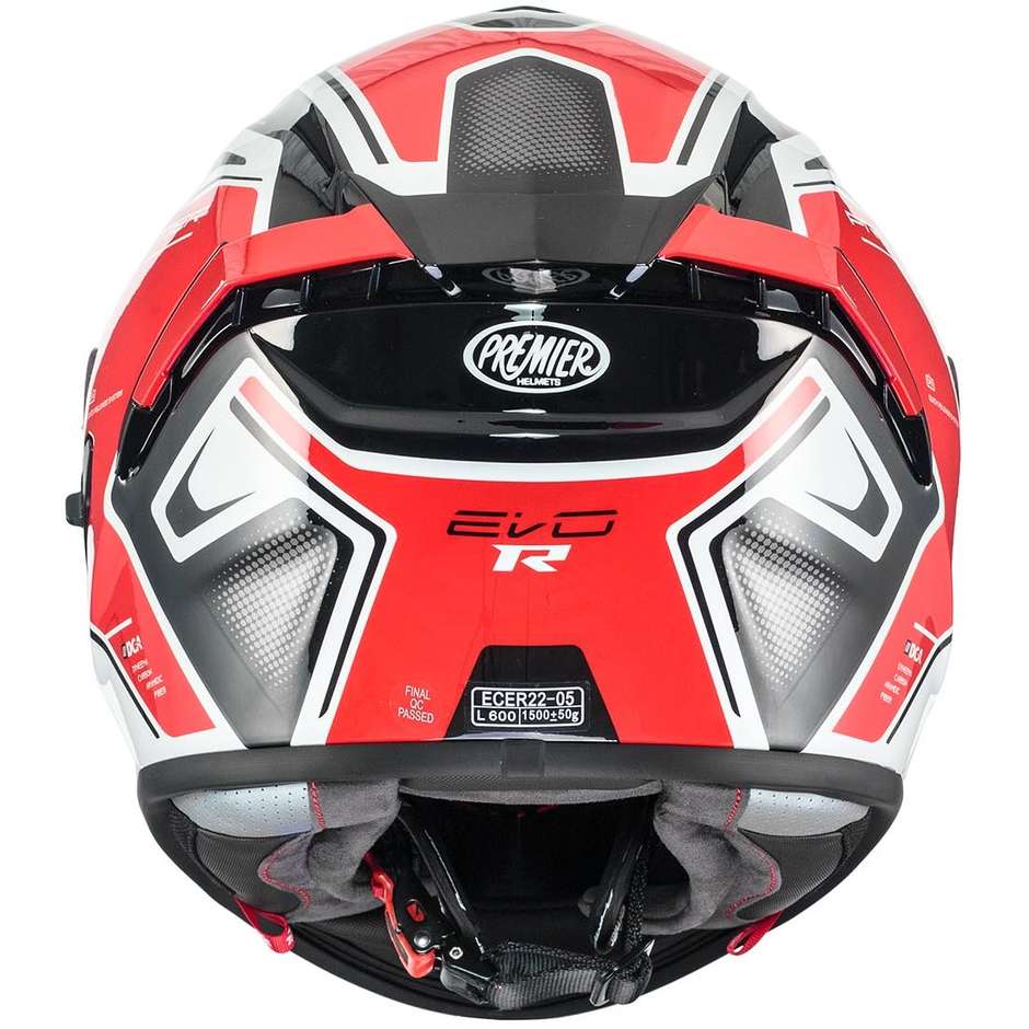 Integral Motorcycle Helmet Premier EVOLUTION RR2 White Red
