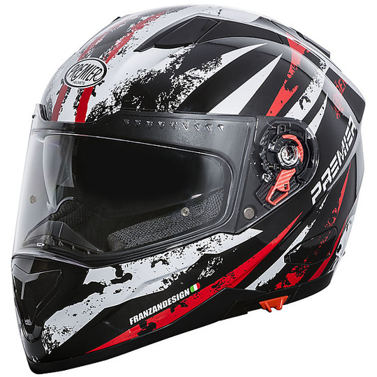 Integral Motorcycle Helmet Premier VYRUS AV92 White Black Red