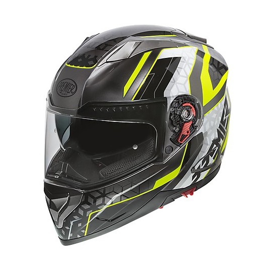 Integral Motorcycle Helmet Premier VYRUS EM Y17 Black Gray Fluo Yellow