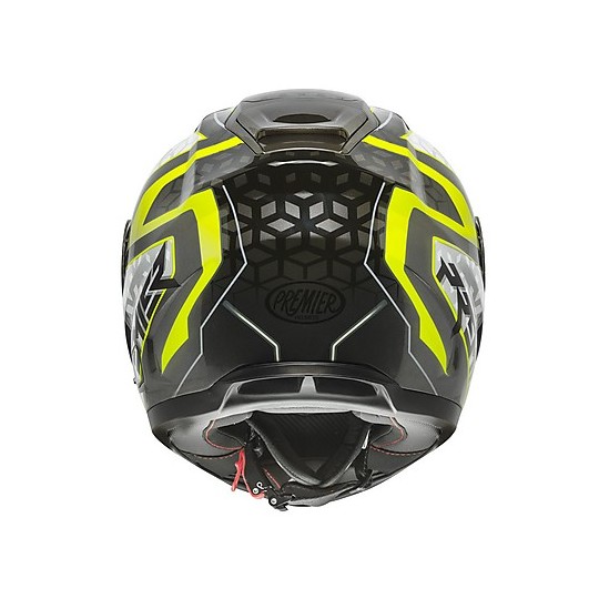 Integral Motorcycle Helmet Premier VYRUS EM Y17 Black Gray Fluo Yellow