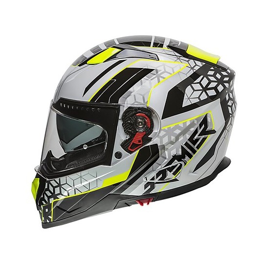 Integral Motorcycle Helmet Premier VYRUS EMY 8 White Yellow Fluo
