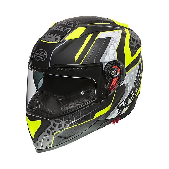 Integral Motorcycle Helmet Premier VYRUS EMY 9 Black Yellow Fluo
