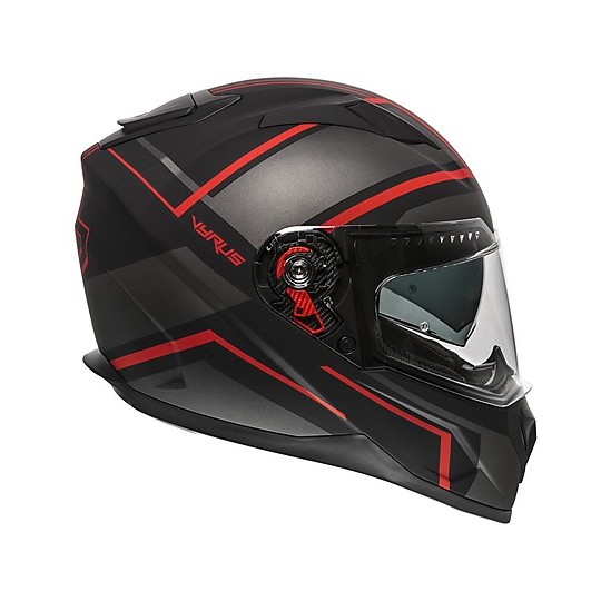 Integral Motorcycle Helmet Premier VYRUS ND92 BM Black Red Opaque