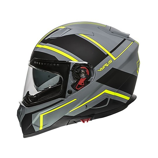 Integral Motorcycle Helmet Premier VYRUS NDY Gray BM Gray Yellow Fluo Matt