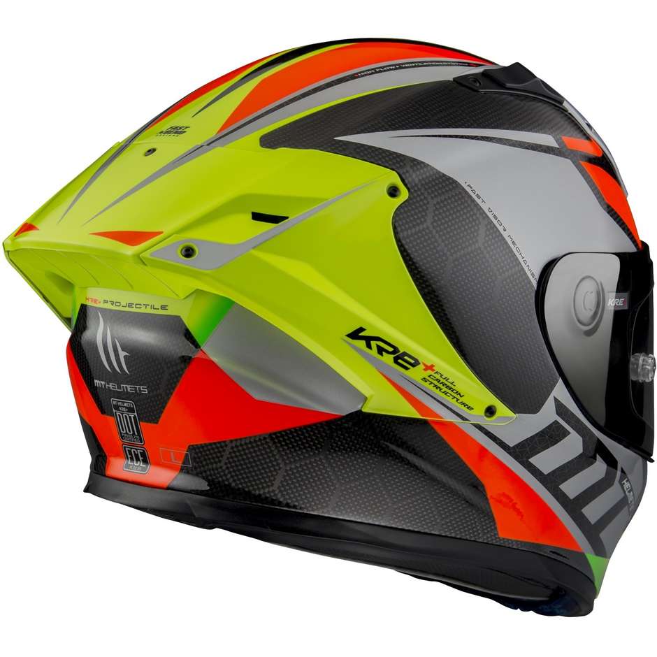 Integral Motorcycle Helmet Racing Mt Helmet KRE + CARBON PROJECTILE D2 Glossy Gray