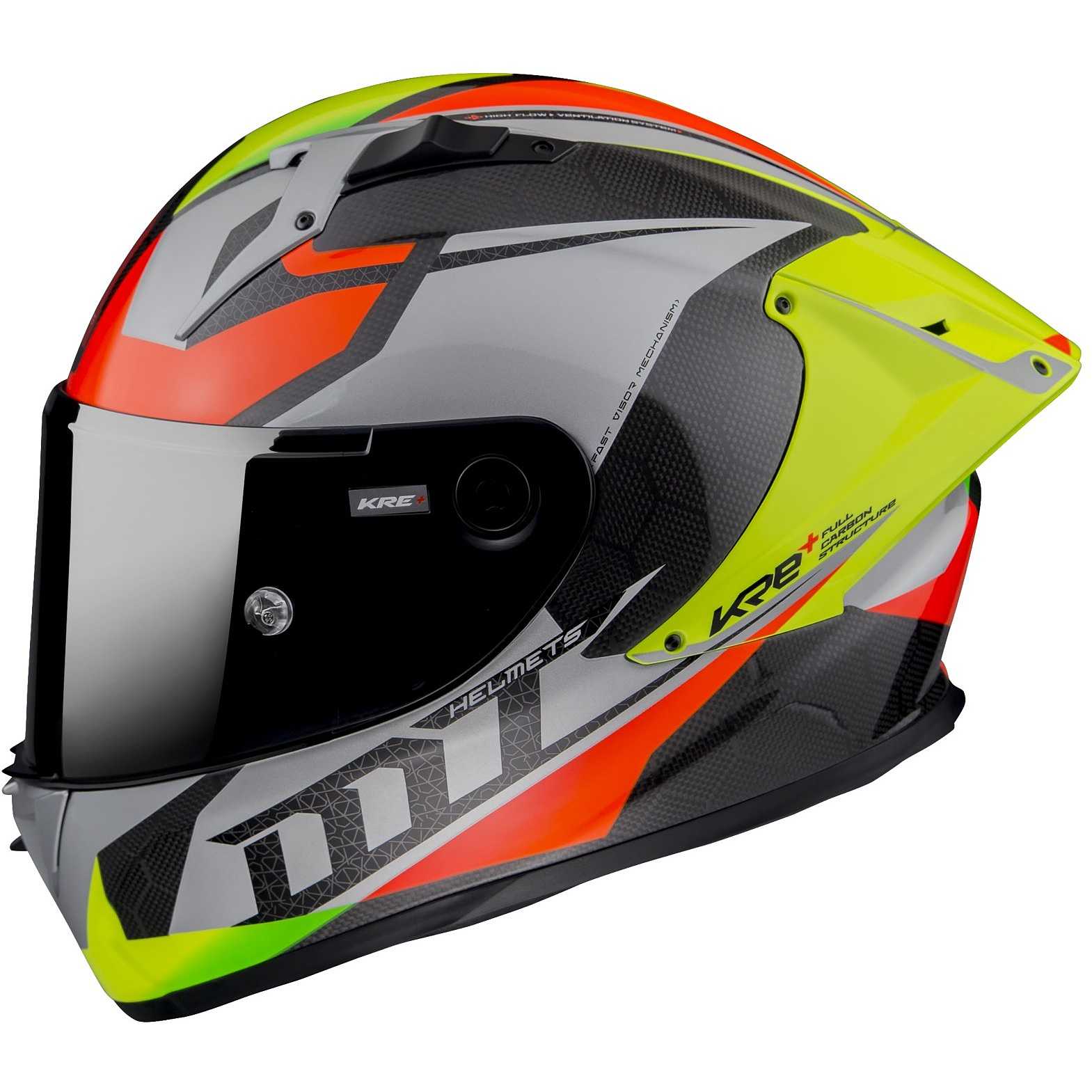 Integral Motorcycle Helmet Racing Mt Helmet KRE + CARBON PROJECTILE D2  Glossy Gray For Sale Online 
